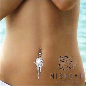 Just In🎉Stainless Steel Belly Ring With Chain